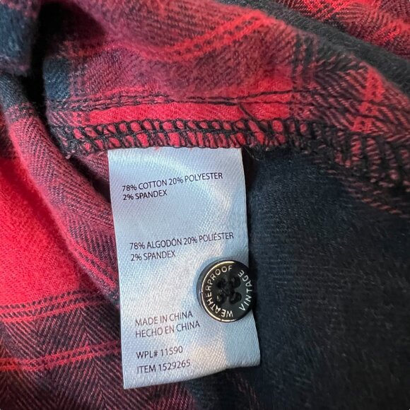 Weatherproof Vintage XL Black Red Buffalo Plaid Button Down Shirt Sz Extra Large - Picture 8 of 9